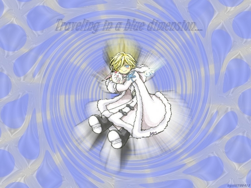 Traveling in a blue dimension.