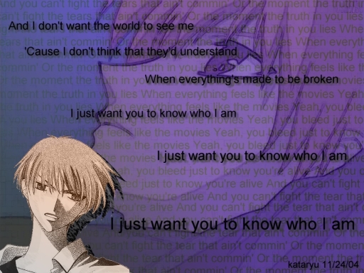 I Just Want You to Know Who I