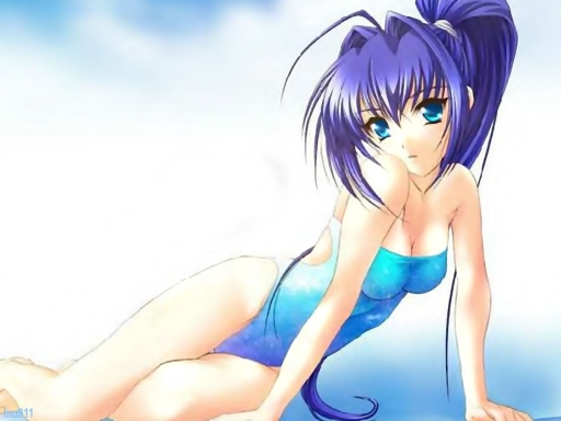 Girl Is A Bathing Suit Blue