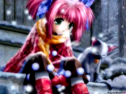 Soem Girl Sitting On The Stair