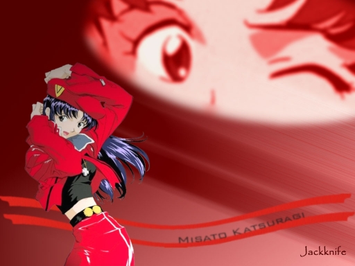 Misato's Red Wallpaper
