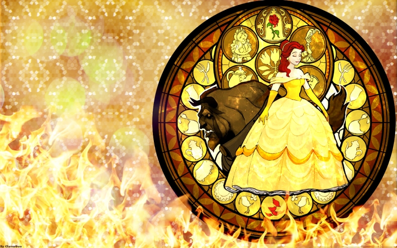 Beauty and Beast Stained Glass