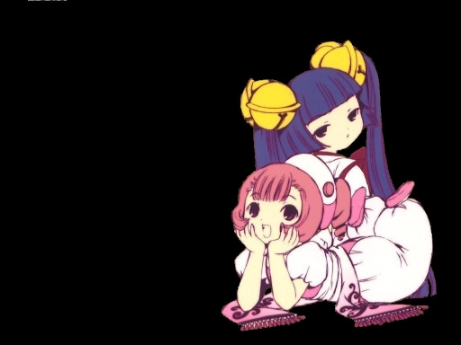 Kotoko and Sumomo Black backgr