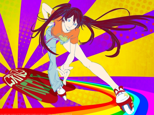 crazy apple with rainbows