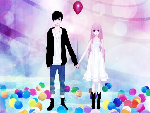 Balloons on the clouds