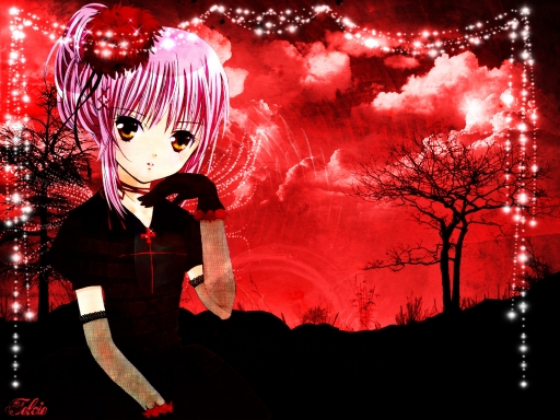 Red lights through darkness