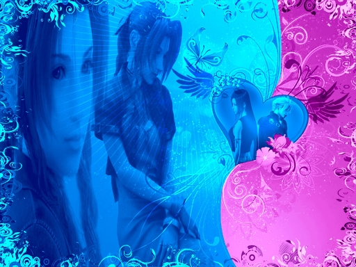 Blue & Pink Wing Heart